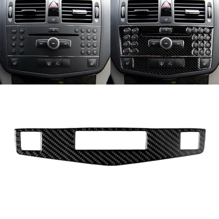 Car Carbon Fiber Center Console Panel Decorative Sticker for Mercedes-Benz W204 C Class 2007-2010