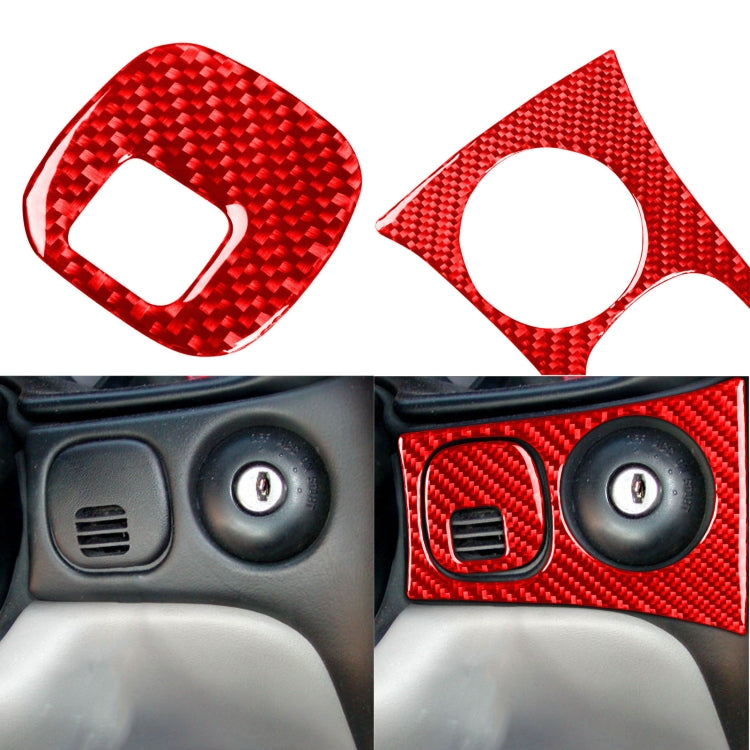 3 in 1 Carbon Fiber Car Headlight Key Panel Sticker for Chevrolet Corvette C5 1998-2004, Left Drive