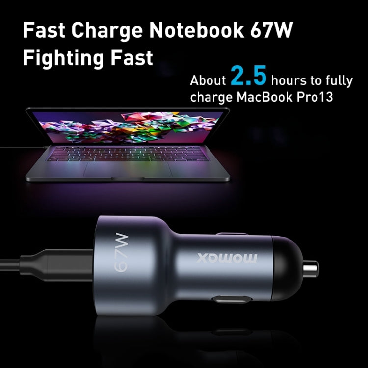 MOMAX UC16E 67W USB-C / Type-C + USB Dual Ports Car Charger