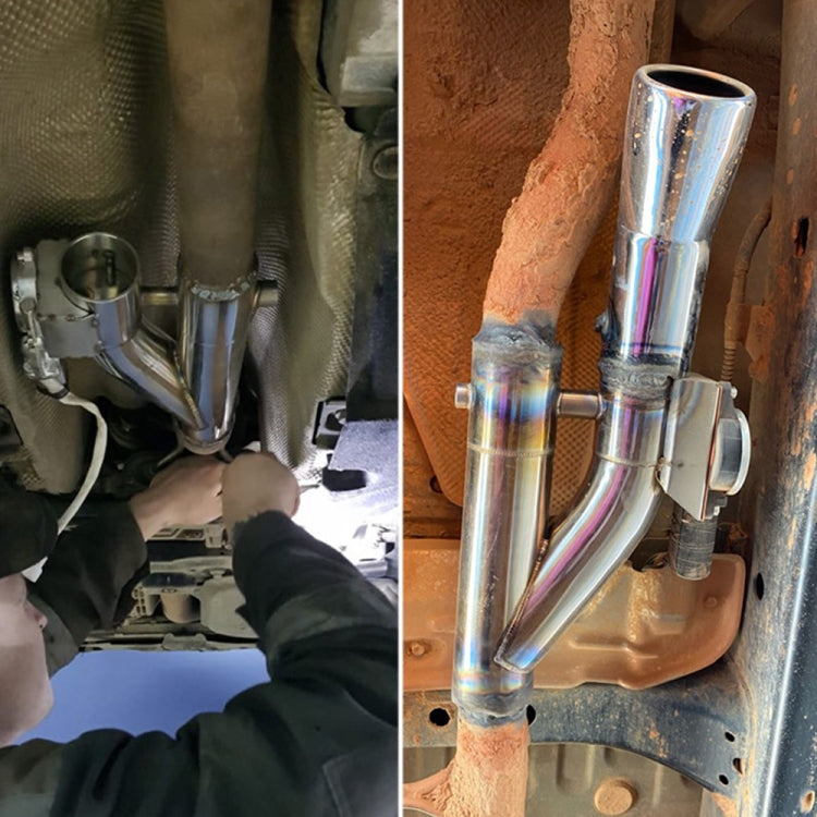 CNSPEED Y Shape 2 In 1 Car Remote Control Electric Exhaust Valve Pipe, Size: 2.25 inch