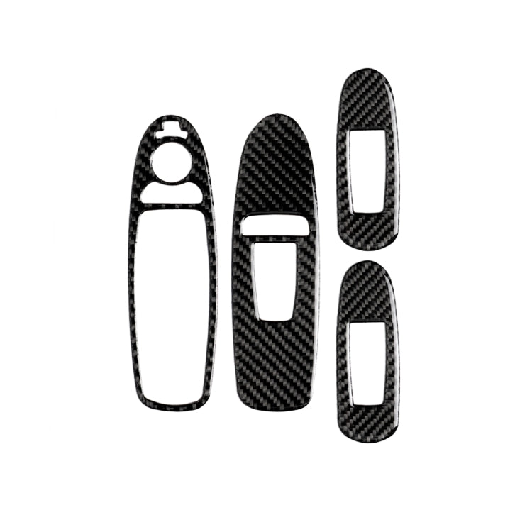 4 PCS Car Carbon Fiber Window Lift Panel Decorative Sticker for Infiniti Q50 2014-2020, Left Drive