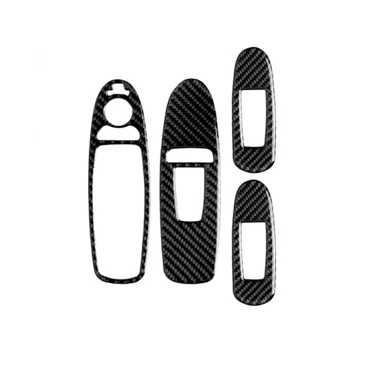 4 PCS Car Carbon Fiber Window Lift Panel Decorative Sticker for Infiniti Q50 2014-2020, Left Drive