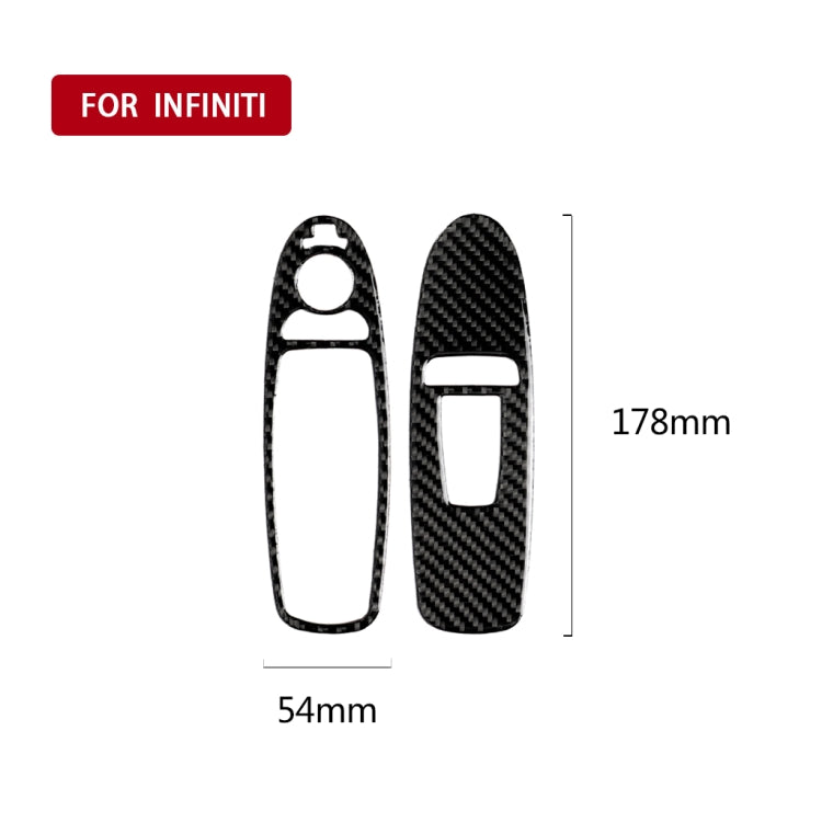 2 PCS Car Carbon Fiber Window Lift Panel Decorative Sticker for Infiniti Q50, Left Drive