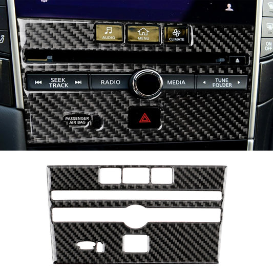 Car Carbon Fiber CD  Console Panel Decorative Sticker for Infiniti Q50 / Q60 2014-2020