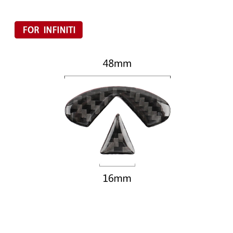 2 PCS Car Carbon Fiber Steering Wheel Logo Decorative Sticker for Infiniti Q50 / Q60 2014-2020