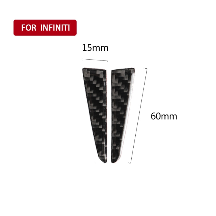 2 PCS Car Carbon Fiber Steering Wheel Below Decorative Sticker for Infiniti Q50 / Q60 2014-2020