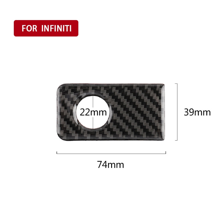 Car Carbon Fiber Front Passenger Seat Storage Box Decorative Sticker for Infiniti Q50 / Q60 2014-2020, Left Drive
