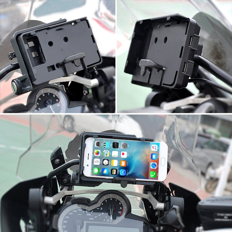 Motorcycle Mobile Phone Holder USB Charger Bracket