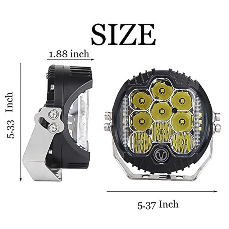 5 inch DC12V-24V 5000LM 6500K 50W Car LED Headlight for Jeep Wrangler / Harley