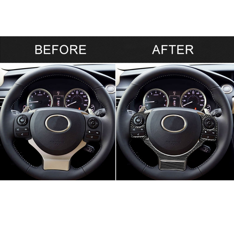 4 in 1 Car Carbon Fiber Steering Wheel Button Decorative Sticker for Lexus IS250 NX200 200t 300h, Left and Right Drive Universal
