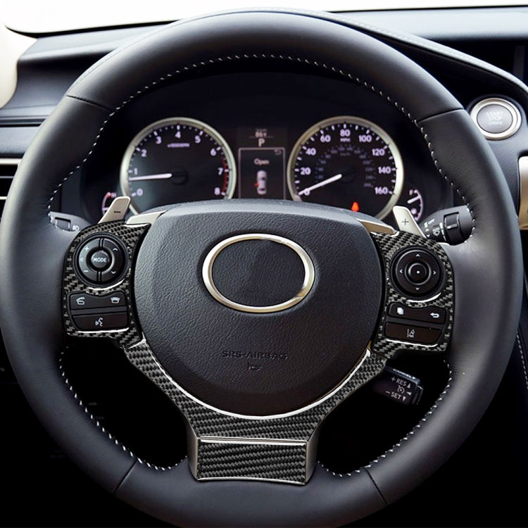 4 in 1 Car Carbon Fiber Steering Wheel Button Decorative Sticker for Lexus IS250 NX200 200t 300h, Left and Right Drive Universal