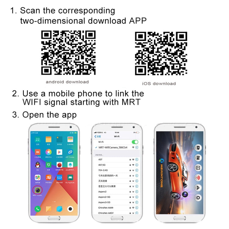 Car WiFi Wireless Rear View Backup Reverse Camera Wide Angle Blind Spot Camera