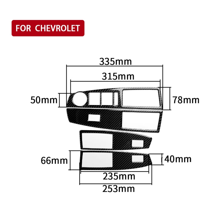 Car Carbon Fiber Window Lift Switch Panel Decorative Sticker for Chevrolet Cruze 2009-2015, Right Drive