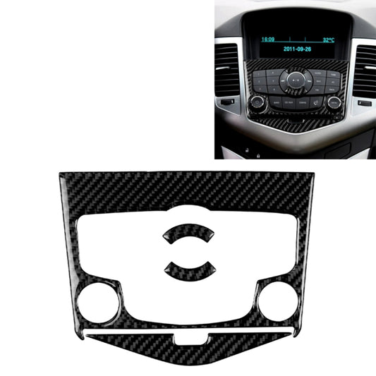Car Carbon Fiber CD Panel Decorative Sticker for Chevrolet Cruze 2009-2015, Left and Right Drive Universal