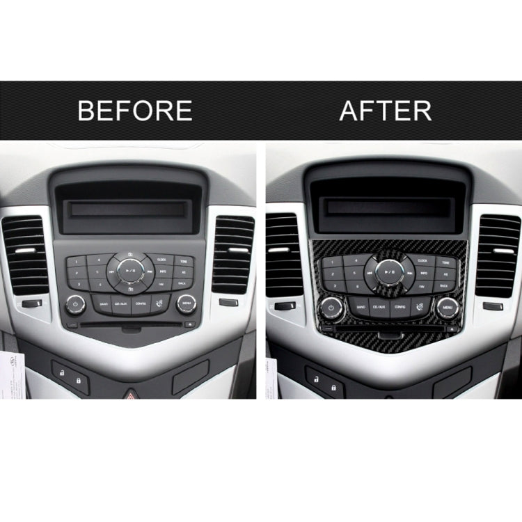 Car Carbon Fiber CD Panel Decorative Sticker for Chevrolet Cruze 2009-2015, Left and Right Drive Universal