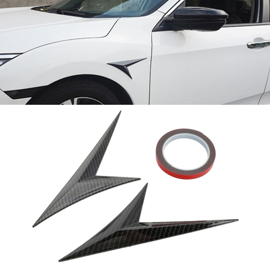 Modified Fender Side Wing Sticker Blade Side Shark Gill Car Body Decorative Sticker for Honda 10th Generation Civic, Carbon Fiber