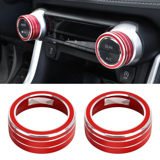 2 PCS Car Aluminum Alloy Air Conditioner Knob Case for Toyota RAV4 / Wildlander