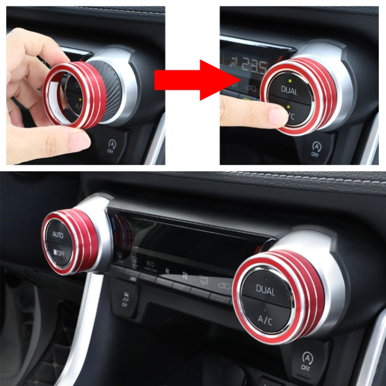 2 PCS Car Aluminum Alloy Air Conditioner Knob Case for Toyota RAV4 / Wildlander
