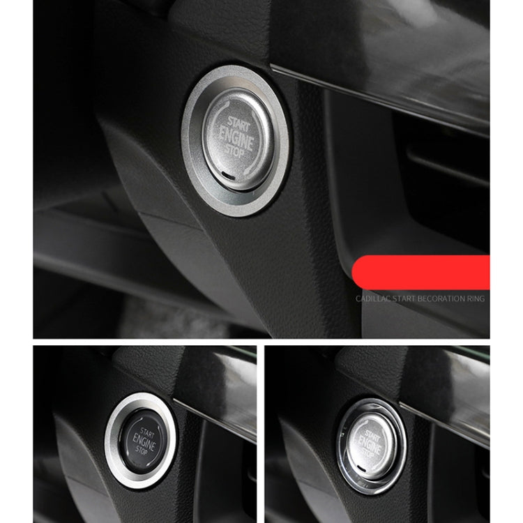 Car Engine Start Key Push Button Ring Trim Metal Sticker Decoration for Cadillac CT5 CT4 XT4 XT6 / Chevrolet Silverado