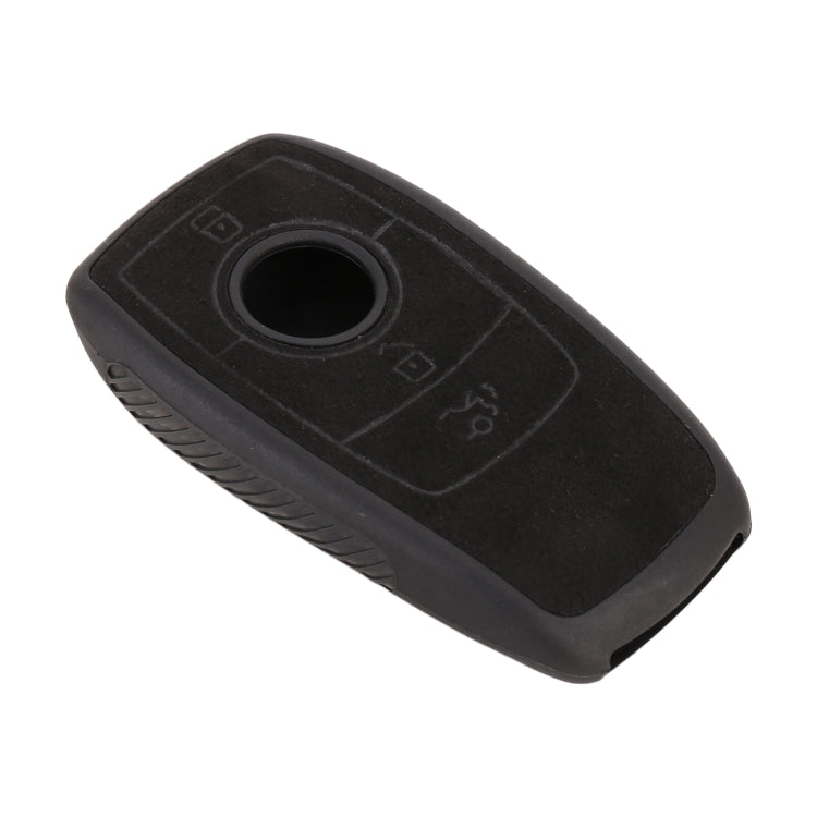 Car Flocking Plastic Square-shaped Key Protective Cover Two Buttons for Mercedes-Benz