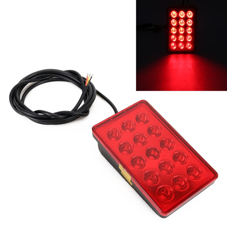 DC12V 1W Car Square Highlight Brake Lights Reversing Light with 15LEDs SMD-3528