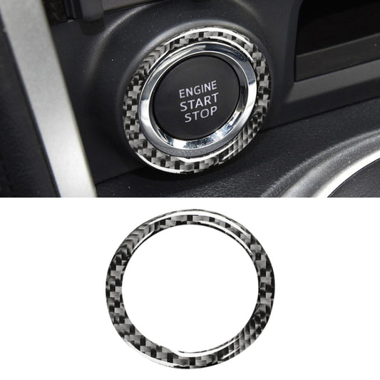 Car Carbon Fiber One-button Start Decorative Sticker for Subaru BRZ / Toyota 86 2013-2017, Left and Right Drive Universal