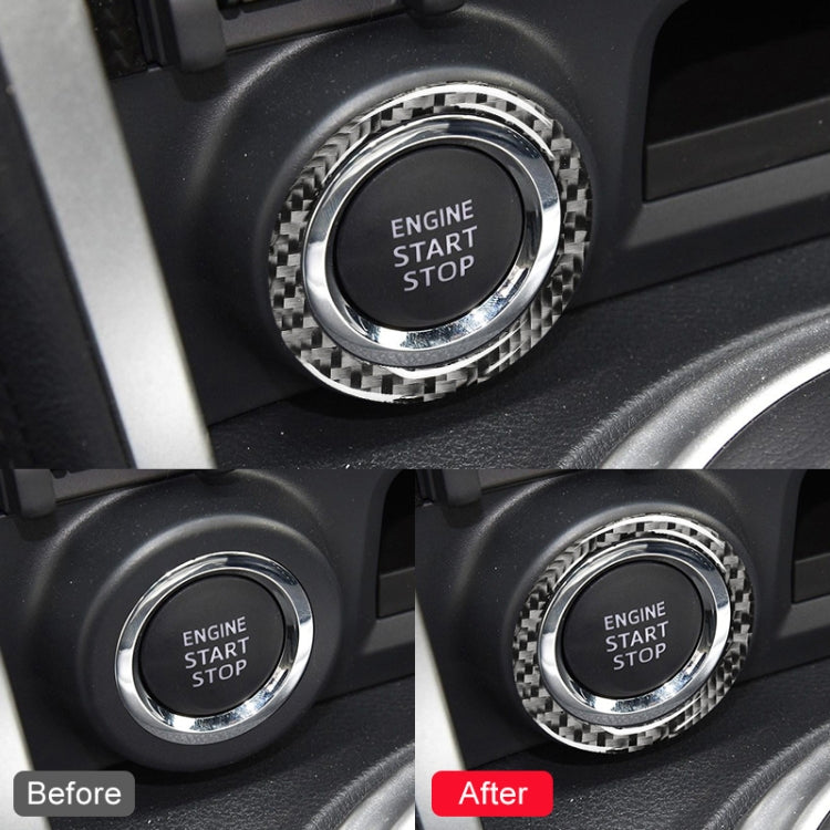 Car Carbon Fiber One-button Start Decorative Sticker for Subaru BRZ / Toyota 86 2013-2017, Left and Right Drive Universal