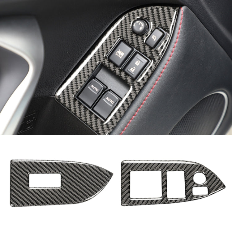 Car Carbon Fiber Window Glass Lifting Panel Decorative Sticker for Subaru BRZ / Toyota 86 2013-2017, Left Drive