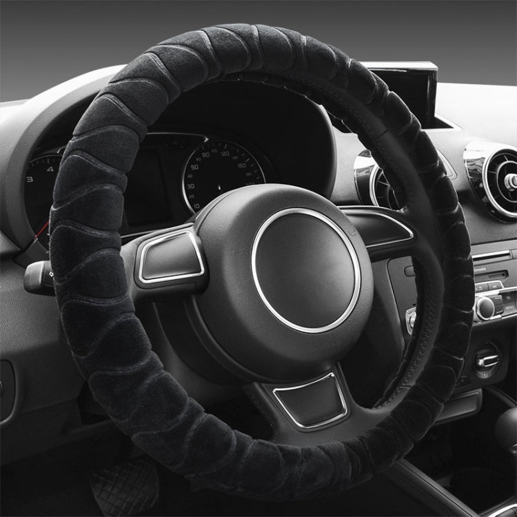 Car Universal Short Plush Warm Anti-skid Steering Wheel Cover, Adaptation Steering Wheel Diameter: 38cm