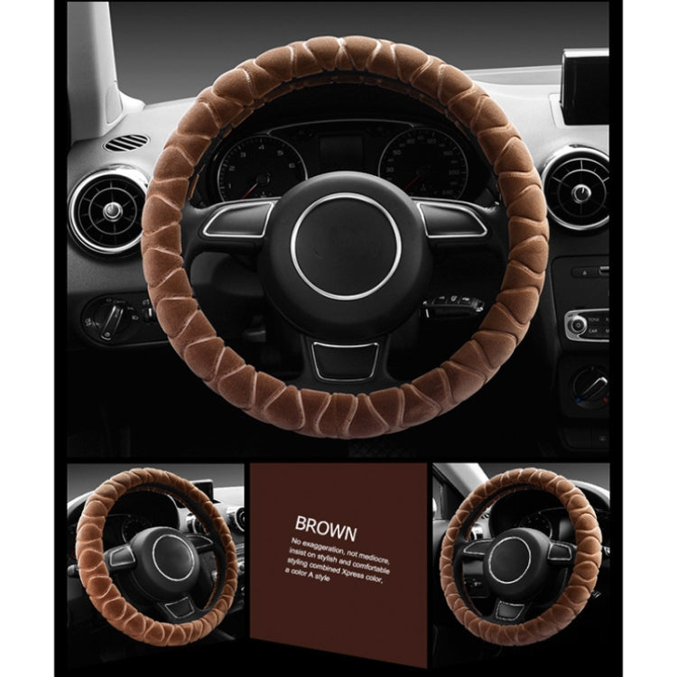 Car Universal Short Plush Warm Anti-skid Steering Wheel Cover, Adaptation Steering Wheel Diameter: 38cm