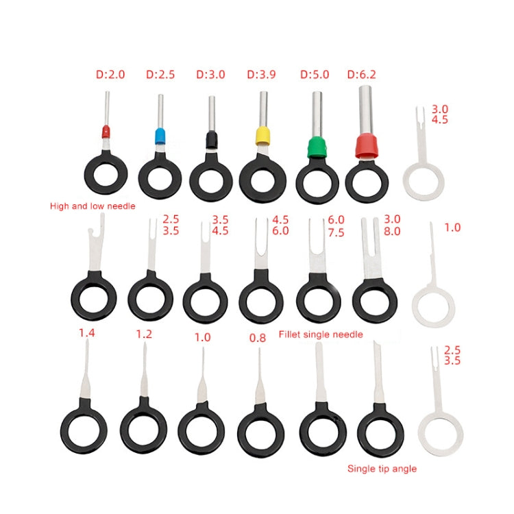 21 in 1 Car Plug Circuit Board Wire Harness Terminal Extraction Pick Connector Crimp Pin Back Needle Remove Tool
