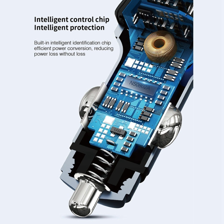 C15 Multifunctional Car Dual 3.1A+Type-C USB Charger Bluetooth FM Transmitter with Atmosphere Light