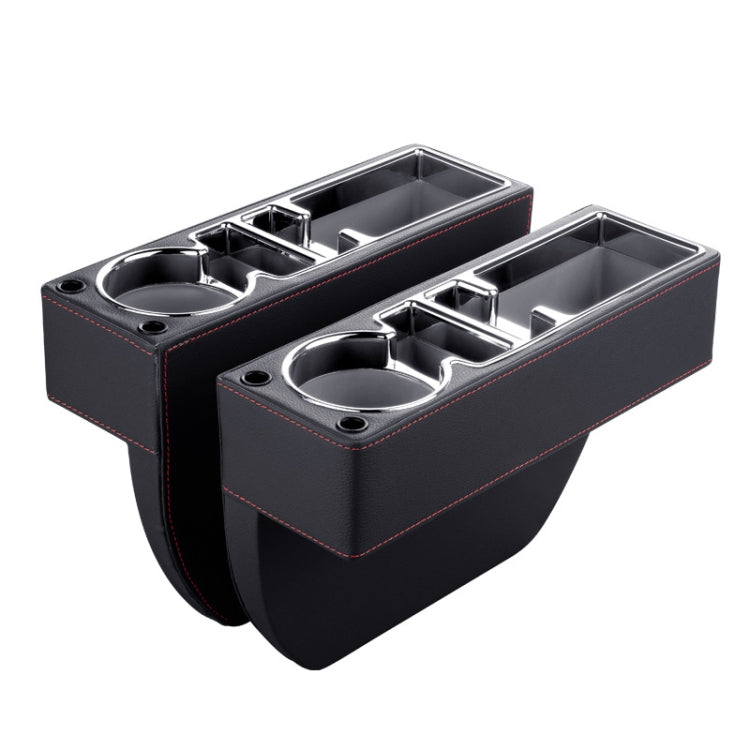 Car Multi-functional Console PU Leather Box Cup Holder Seat Gap Side Storage Box