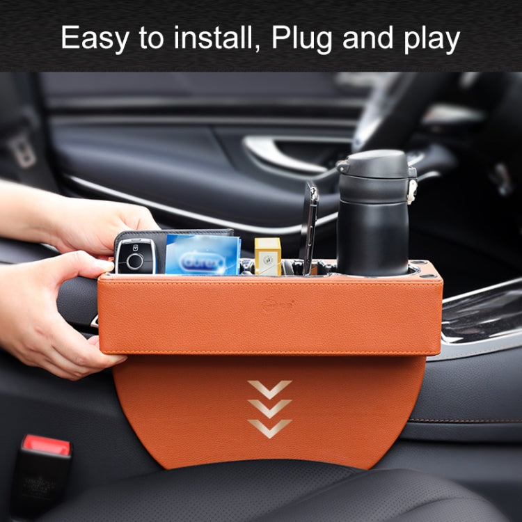 Car Multi-functional Console PU Leather Box Cup Holder Seat Gap Side Storage Box
