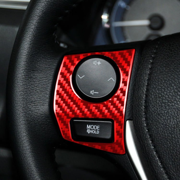 2 PCS / Set Carbon Fiber Car Steering Wheel Button Frame Decorative Sticker for Toyota Corolla 2014-2018,Left and Right Drive Universal