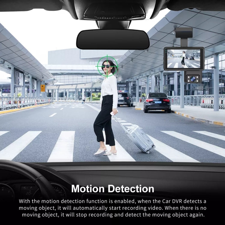 Front and Inner Dual Camera HD Infrared Night Vision Car Dash Cam Driving Recorder