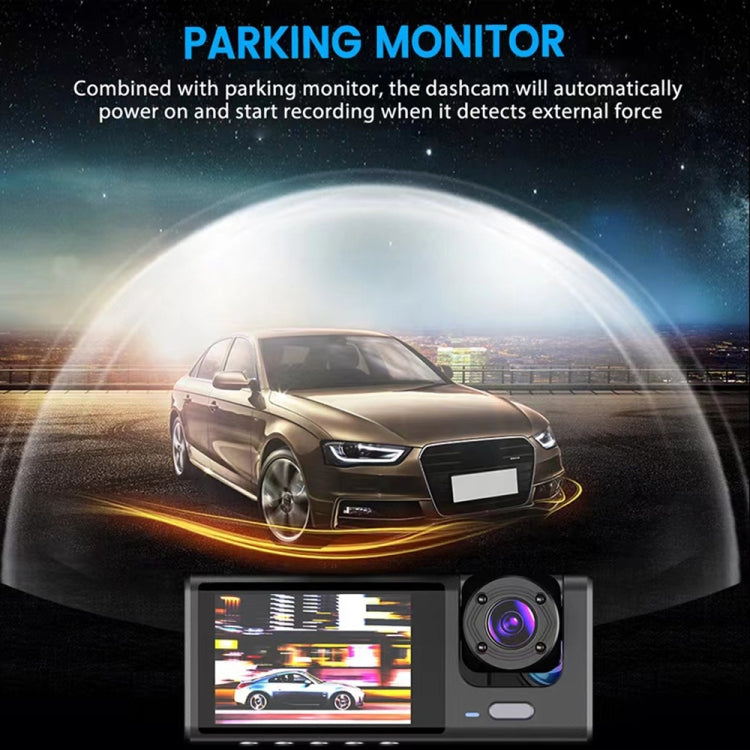 A1 3-lens Video HD Night Vision Car Driving Recorder, with Rear View Camera