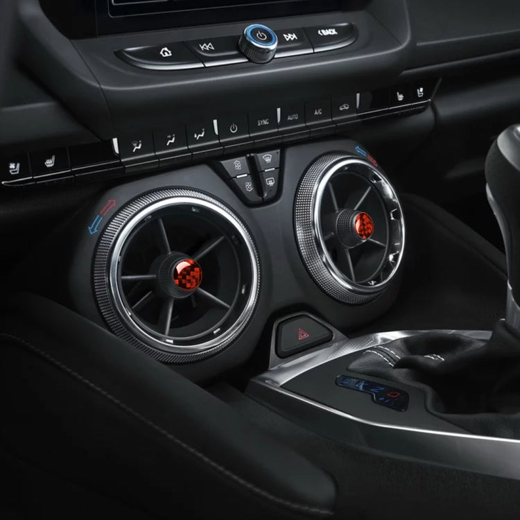 Car Carbon Fiber Air Outlet Decorative Sticker for Chevrolet Camaro 2017-2019, Left and Right Drive Universal