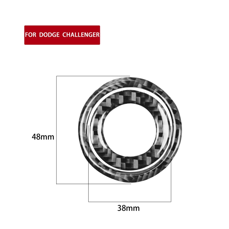 2 PCS / Set Carbon Fiber Car Ignition Switch Decorative Sticker for Dodge Challenger 2015 to Now, Left Driving