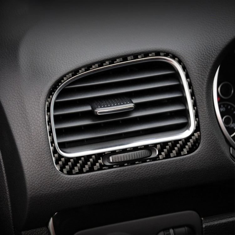 Carbon Fiber Car Left Right Air Outlet Decorative Sticker for Volkswagen Golf 6 2008-2012