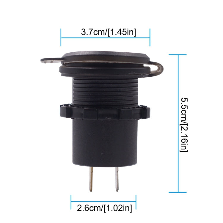 Universal Car Single Port USB Charger Power Outlet Adapter 2.4A 5V IP66 with LED Digital Voltmeter + Ammeter + 60cm Cable