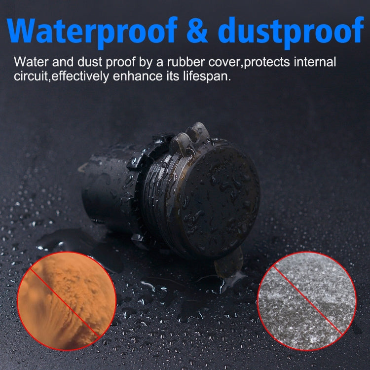 Universal Car Single Port USB Charger Power Outlet Adapter 2.4A 5V IP66 with LED Digital Voltmeter + Ammeter + 60cm Cable