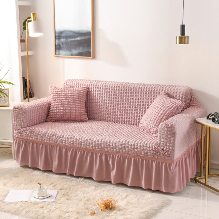 Living Room Stretch Full Coverage Skirt Style Sofa Cover, Size: Double M 145-185cm