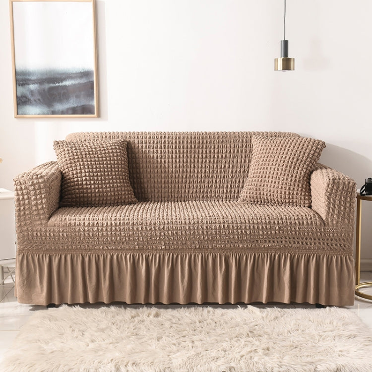 Living Room Stretch Full Coverage Skirt Style Sofa Cover, Size: Double M 145-185cm