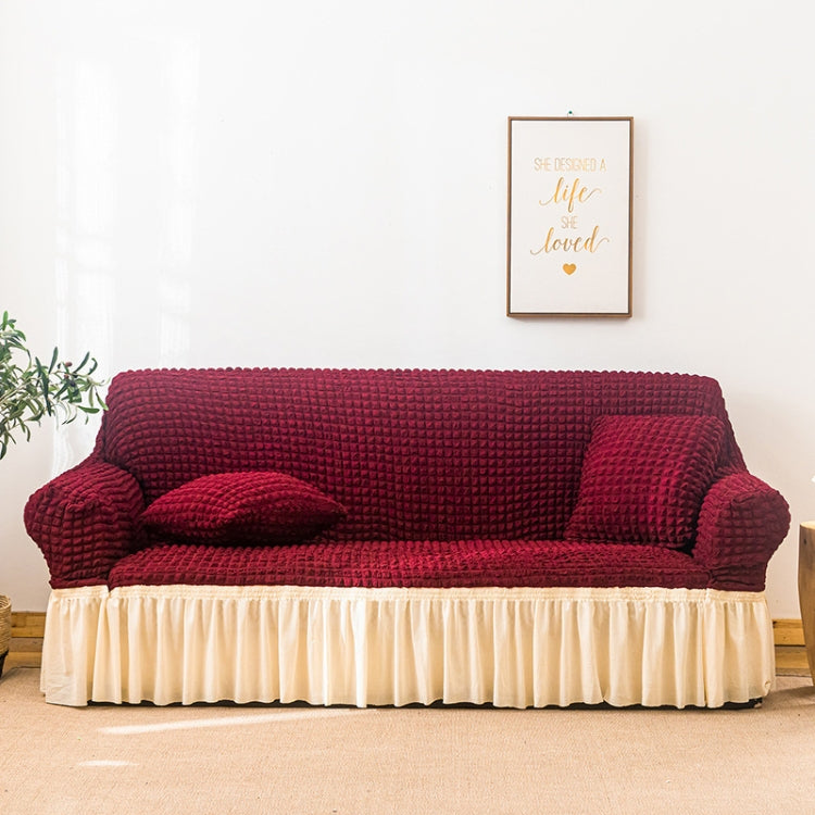 Living Room Stretch Full Coverage Skirt Style Sofa Cover, Size: Double M 145-185cm