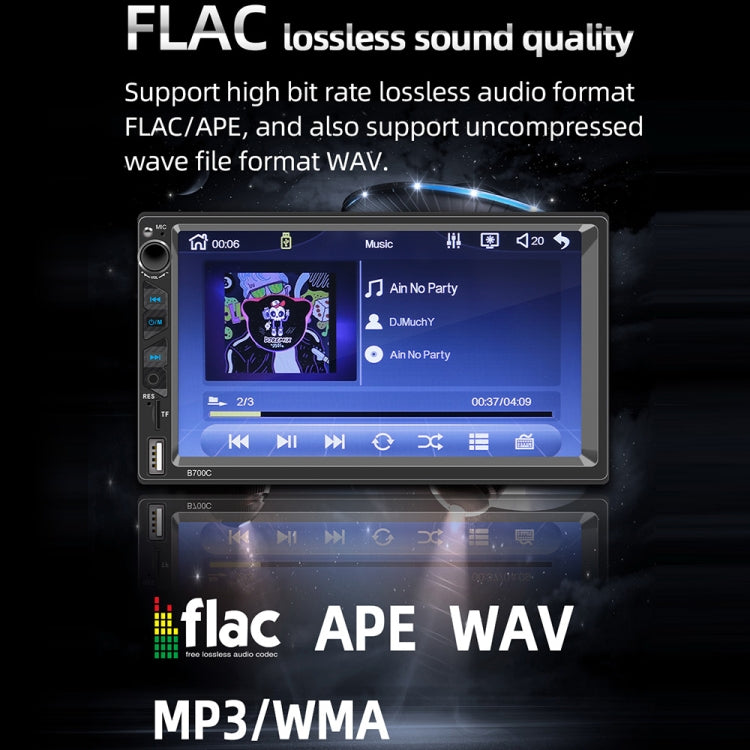 B700C HD 7 inch Universal Car MP5 Player with Wired Carplay, Support FM & Bluetooth & TF Card