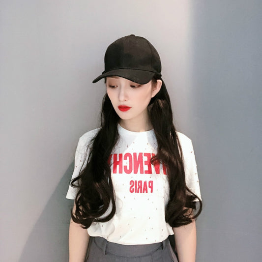 Hat Big Curve Wig One-piece Long Curly Chemical Fiber Headgear for Women