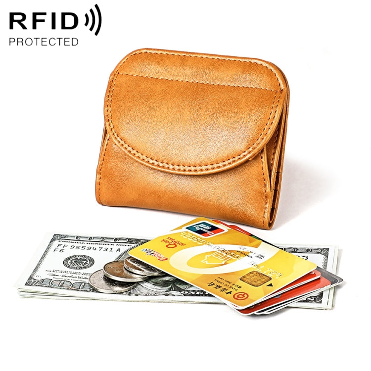 3537 Folding Short RFID Anti-Theft Coin Purse for Ladies