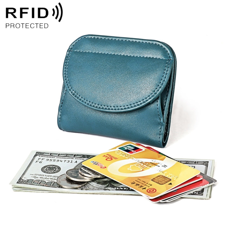 3537 Folding Short RFID Anti-Theft Coin Purse for Ladies