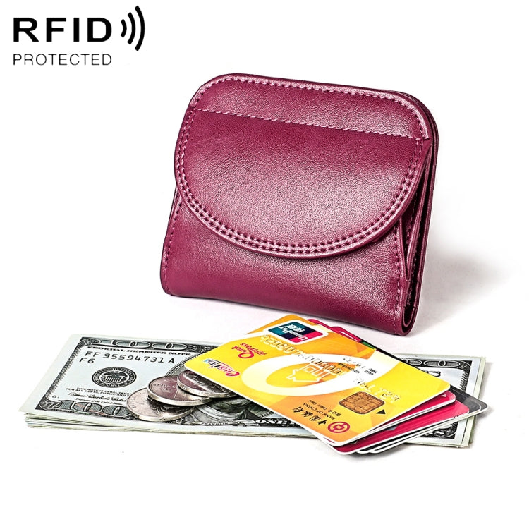 3537 Folding Short RFID Anti-Theft Coin Purse for Ladies